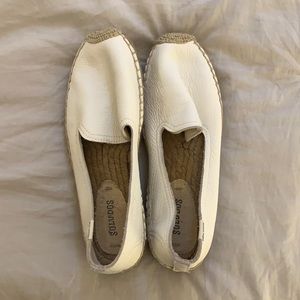 Soludos Platform White Leather Shoes (size 8.5)